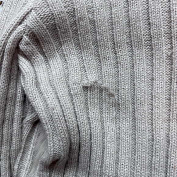 Beige Fur Ribbed Jacket - Picture 5 of 5